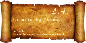 Latosinszky Atlasz névjegykártya